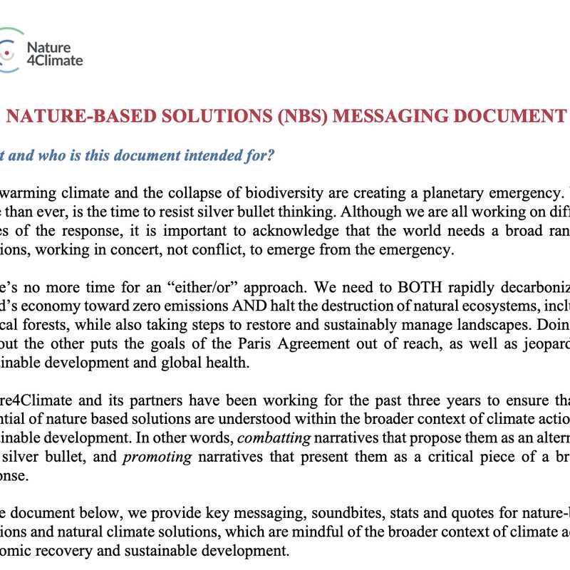 Nature-inspired messaging documents, highlighting the importance of sustainable solutions.